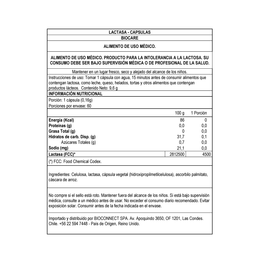Lactasa - Enzimas Digestivas - 60 cápsulas