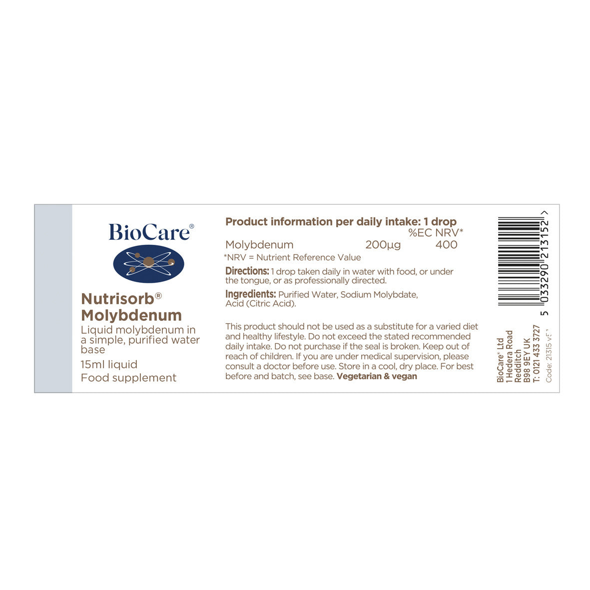 Minerales - Nutrisorb Molibdeno Liquido 15ml